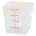Winco Polycarbonate Square Clear Food Storage Container, 8 Quart.