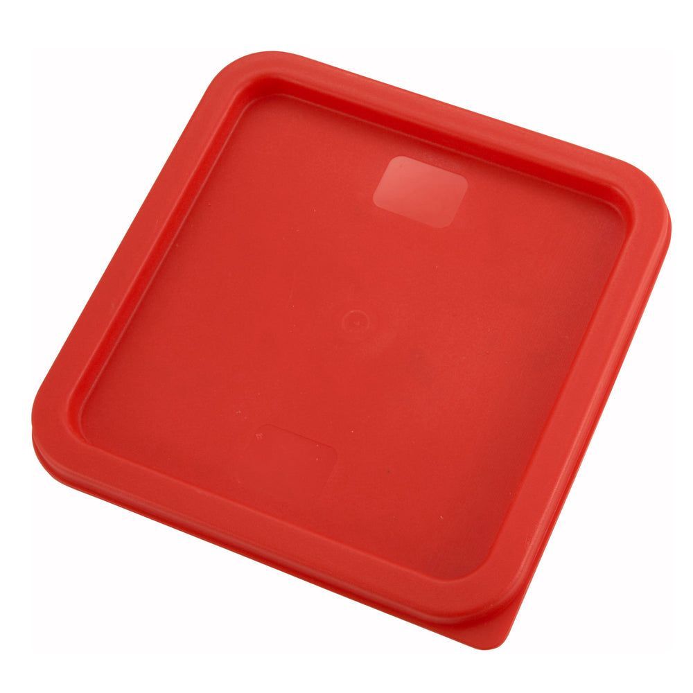 Winco Red Polyethylene Cover For 6 & 8 Quart Square Food Storage Container