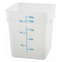 Winco Square White Food Storage Container, 18 Quart.