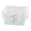 Winco Square White Food Storage Container, 2 Quart.