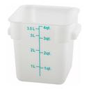 Winco Square White Food Storage Container, 4 Quart.