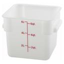 Winco Square White Food Storage Container, 6 Quart.