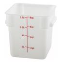 Winco Square White Food Storage Container, 8 Quart.