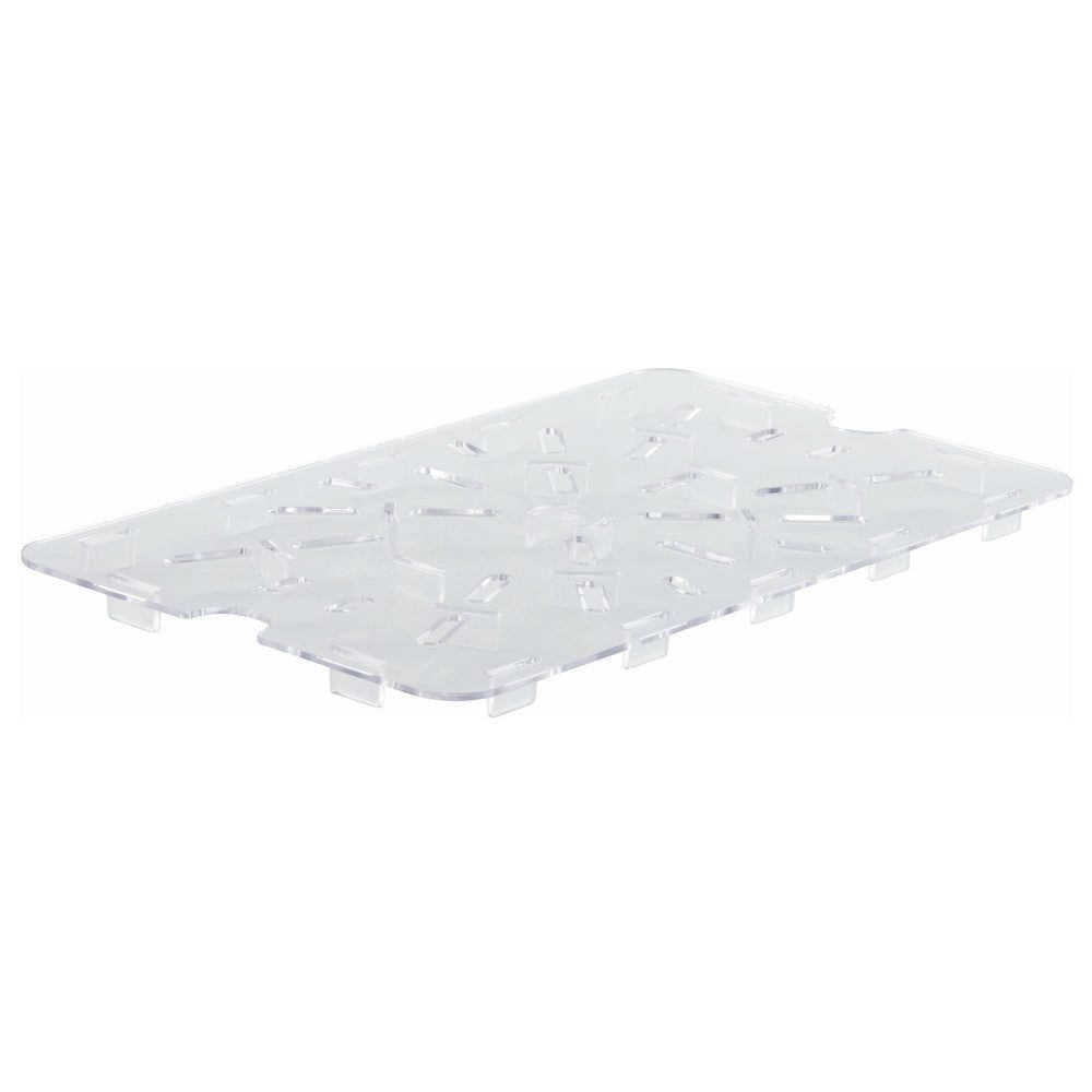 Winco Clear Polycarbonate Drain Shelf For Pfsh Series Half Size Food Storage Box, 8-1/4 X 14-1/4 Inch