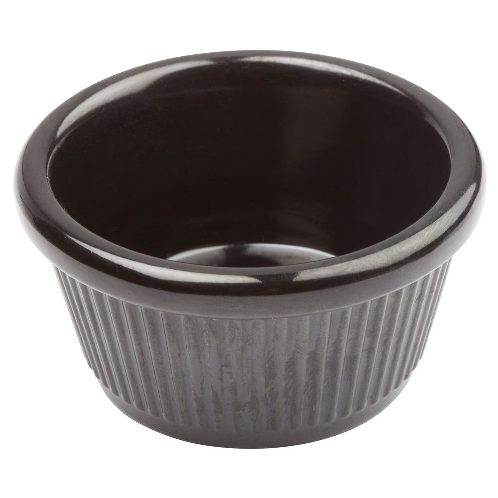 Winco Black Melamine Fluted Ramekin, 4 Ounce -- 8 per case.