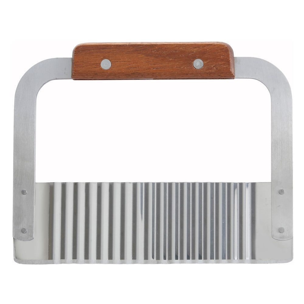 Winco Stainless Steel Serrator With Wood Handle, 7 Inch