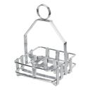 Winco Chrome-Plated Salt/Pepper Shaker and Sugar Packet Holder, 6 inch Length.