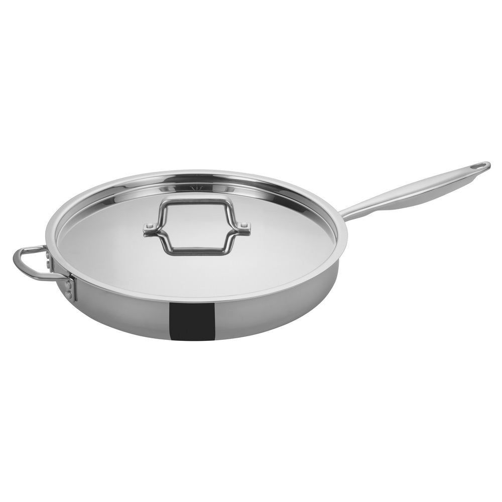 Winco Tri Gen Triply Stainless Steel Saute Pan With Cover And Helper Handle, 7 Quart Capacity -- 2 Per Case