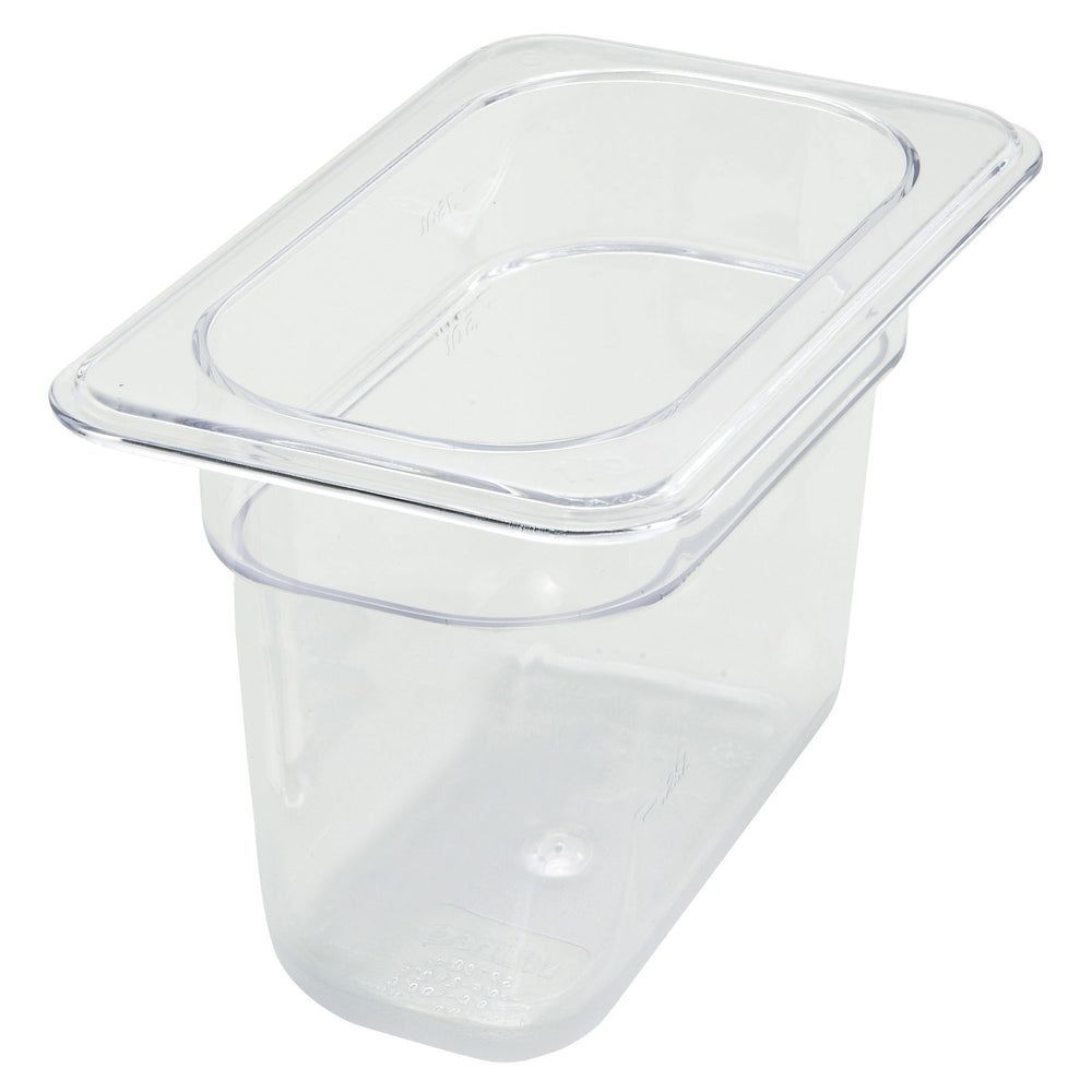 Winco Polycarbonate Rectangle Ninth Size Food Pan, 6 Inch Depth -- 12 Per Case