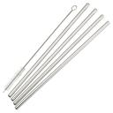 Winco 18/8 Stainless Steel Straight Drinking Straw Set, 1/4 x 1/4 x 8 1/2 inch -- 48 set per case