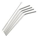 Winco 18/8 Stainless Steel Curved Drinking Straw Set, 1/4 x 1/4 x 8 1/2 inch -- 48 set per case