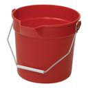 Winco Red Polypropylene Utility Pail with Pour Spout and Molded Graduation, 14 Quart -- 12 per case
