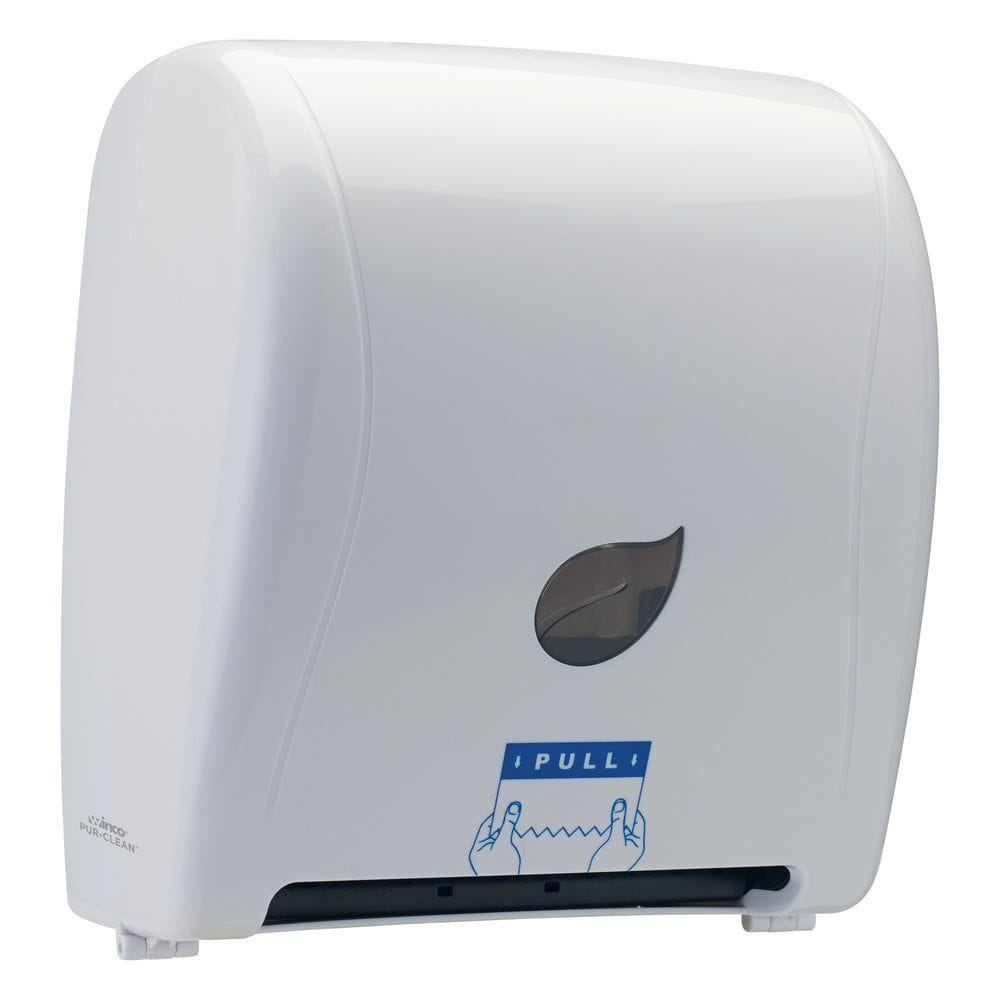 Winco Pur-clean White Plastic Hands-free Auto Cut Roll Towel Dispenser -- 3 Per Case