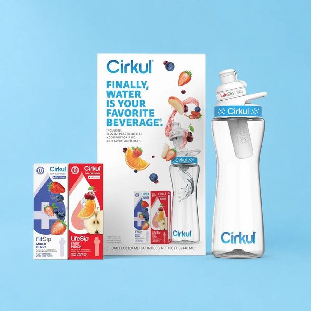 Cirkul 22 Ounce Water Bottle With 2 Cartridges Starter Kit -- 4 Per Case