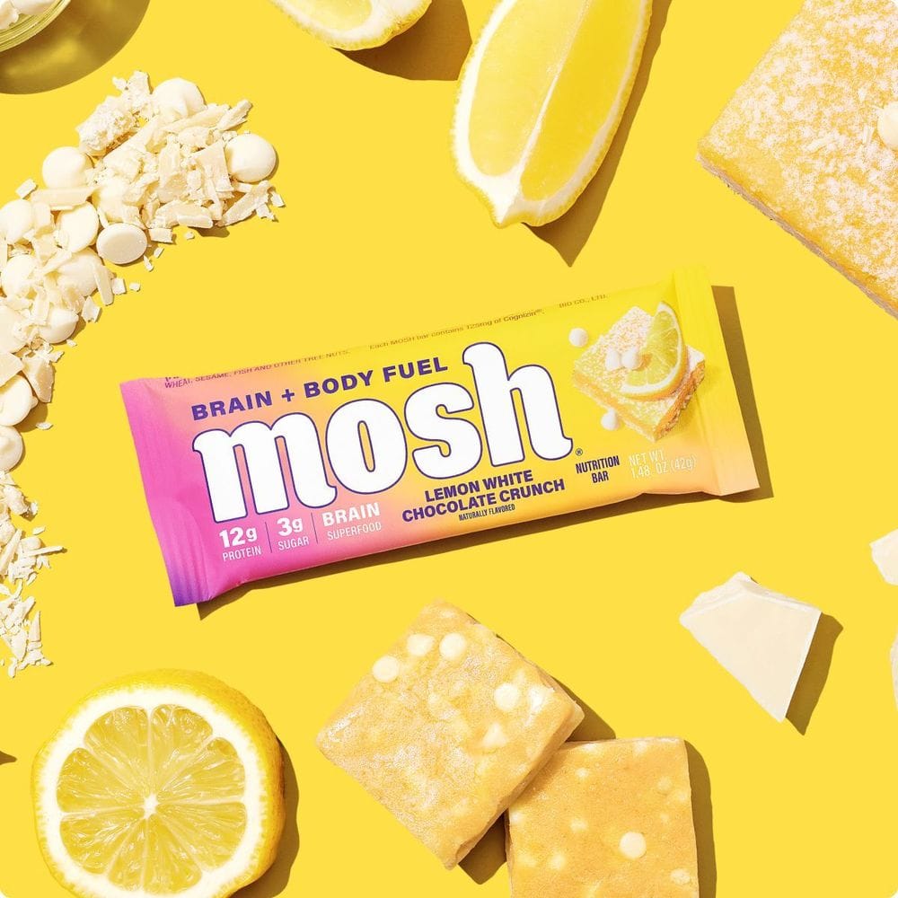 Mosh Lemon White Chocolate Crunch Protein Bar, 1.48 Ounce -- 12 Per Case