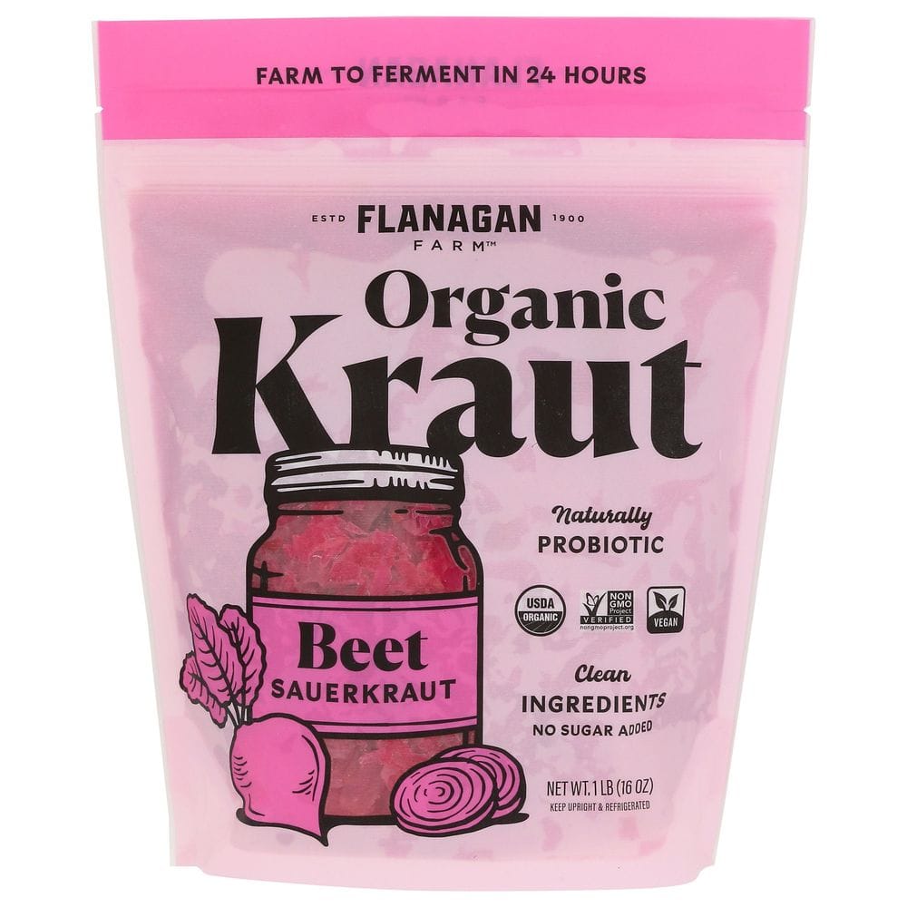 Flanagan Farm Organic Beet Sauerkraut, 16 Ounce -- 6 Per Case