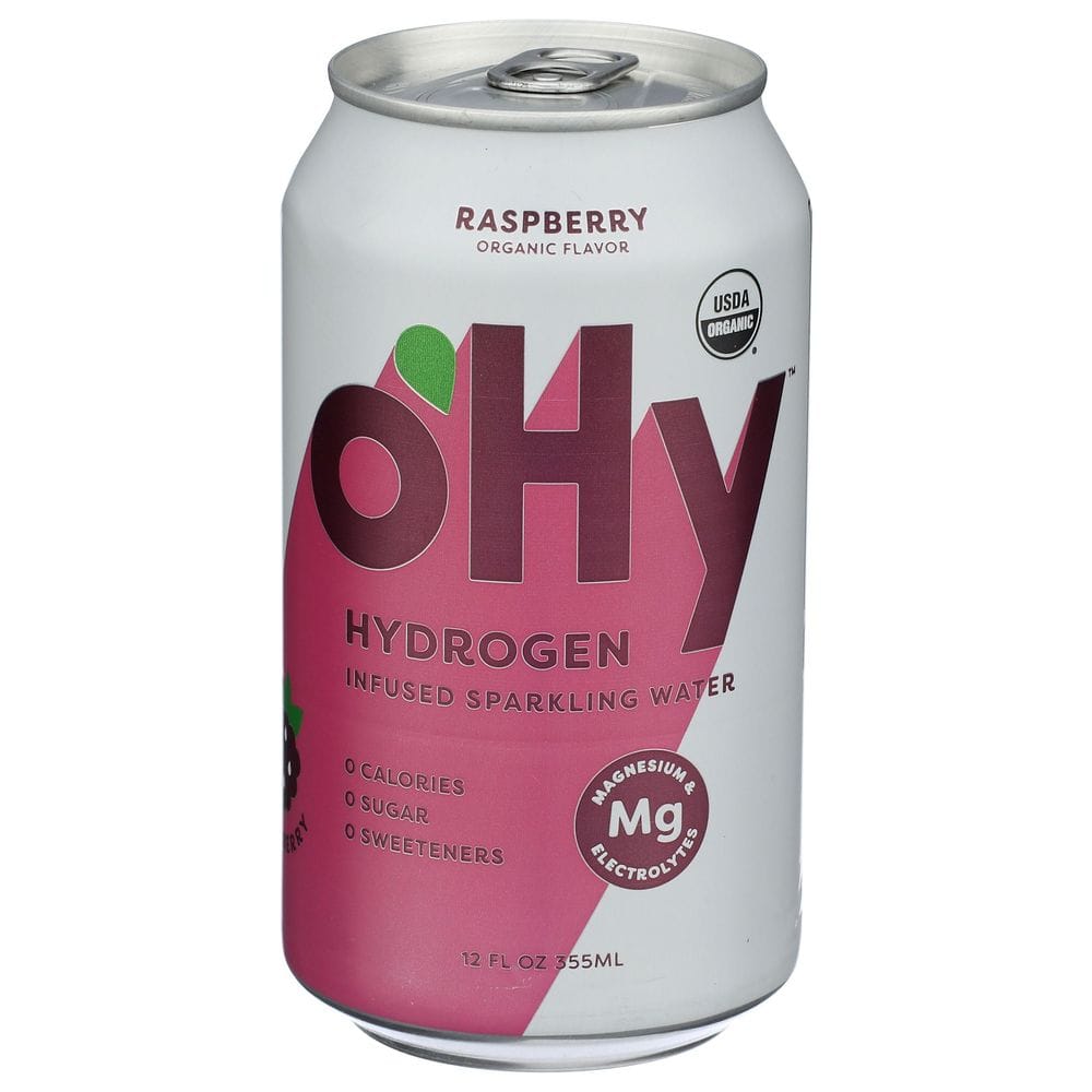 Ohy Organic Raspberry Hydrogen Infused Sparkling Water, 12 Fluid Ounce -- 12 Per Case