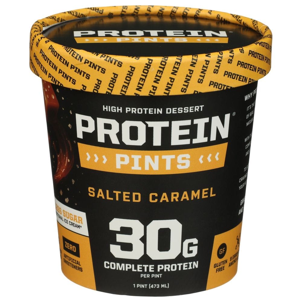 Protein Pints Salted Caramel 30 G Complete High Protein Ice Cream, 16 Ounce -- 8 Per Case