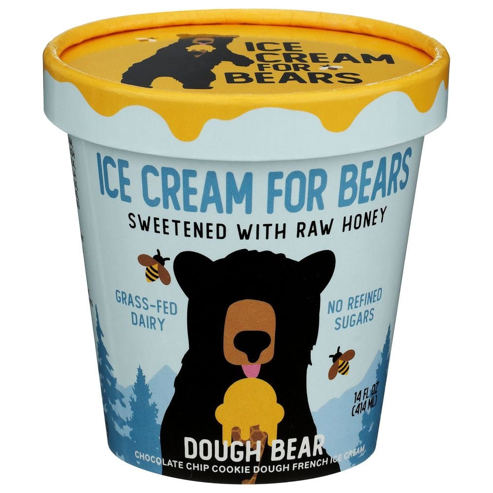 Ice Cream For Bears Dough Bear Cookie Dough French Ice Cream, 14 Fluid Ounce -- 8 Per Case