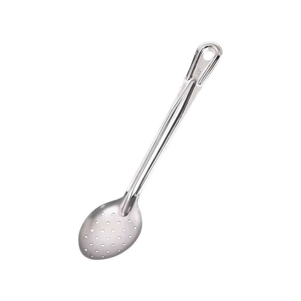 Browne Conventional Stainless Steel Mirror Finish 1.5 Mm Thickness Perforated Serving Spoon, 13 Inch