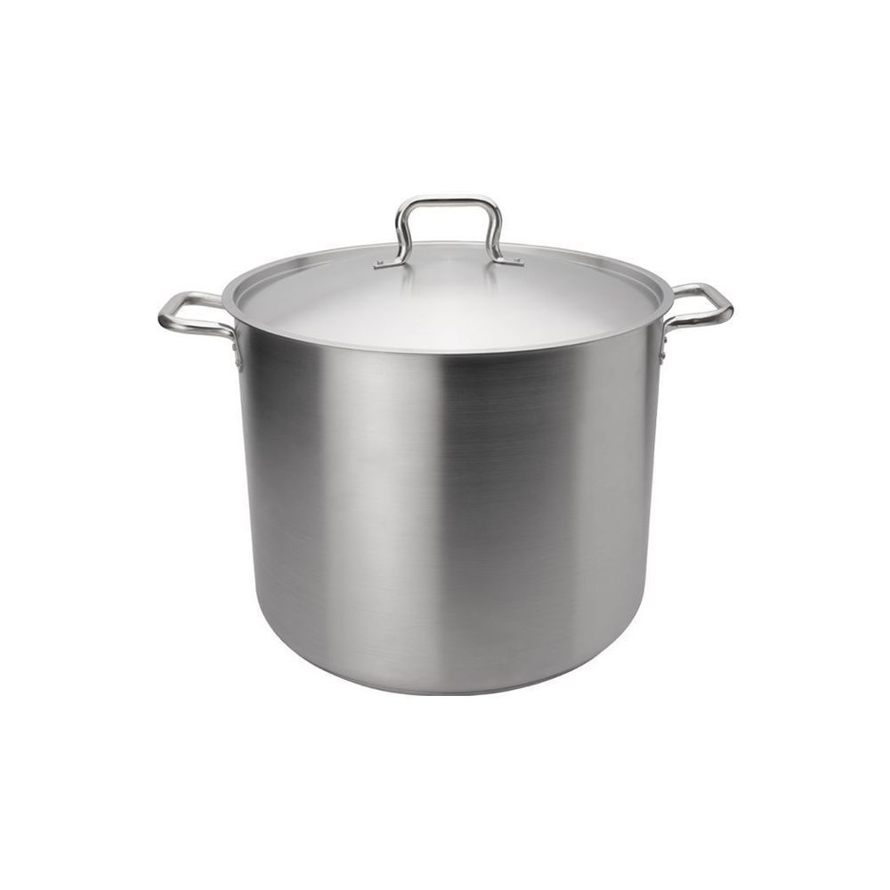 Browne Elements Stainless Steel Stock Pot With Cover, 20 Quart Capacity