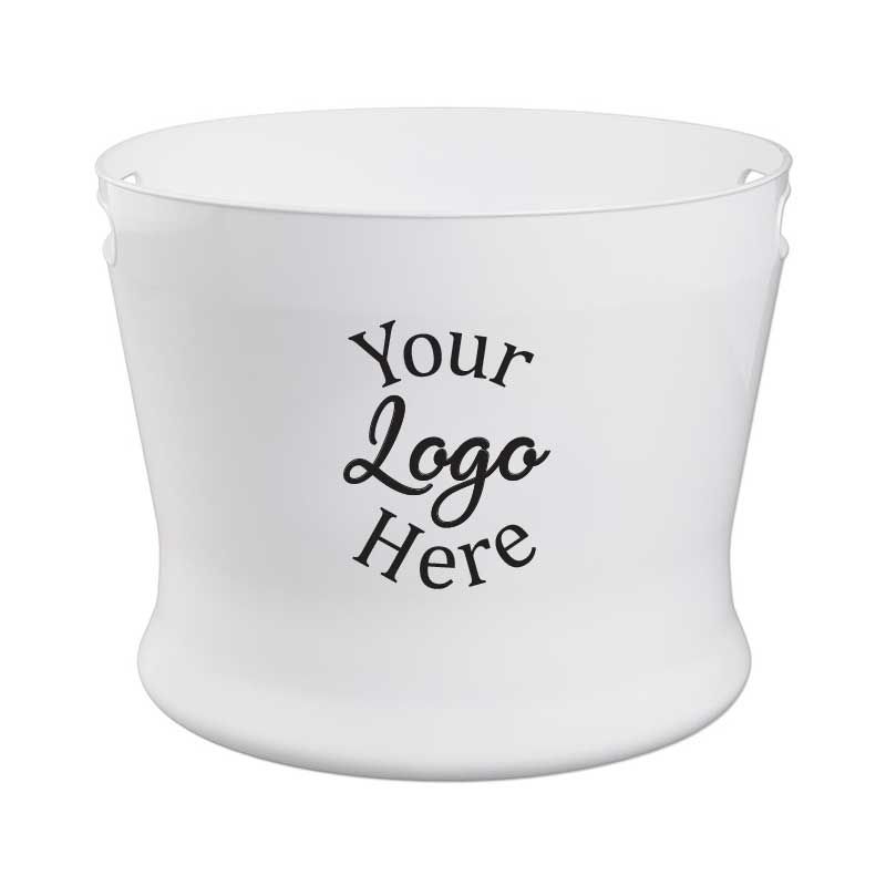 Lesko White Pilsner Bucket With 1 Color 2 Sides Custom Logo -- 12 Per Case