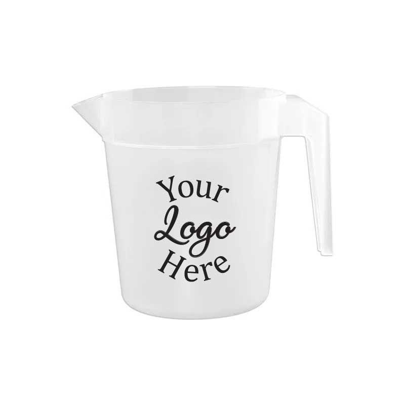 Lesko Natural Polypropylene Stackable Pitcher With 2 Color Custom Logo, 32 Ounce -- 72 Per Case