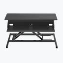 Luxor Black Two Tier Pneumatic Standing Desk Converter, 32 x 23.5 x 5.75 to 15.75 inch Height