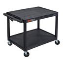 Luxor Black Two Shelves Electric AV Cart, 32 x 24 x 27 inch Height