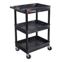 Luxor 3 Shelves Tub Utility Cart, 24 Inch x 18 Inch x 39.25 Inch