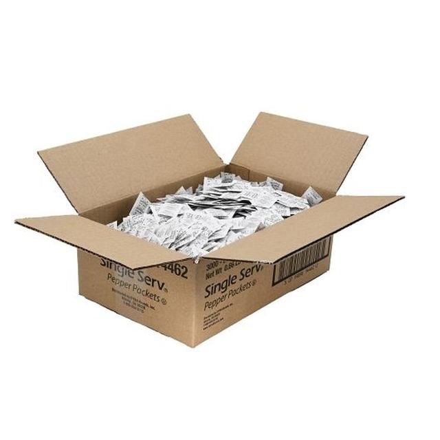 Single Serv Flat Pepper Packet, 0.1 Gram -- 3000 per case